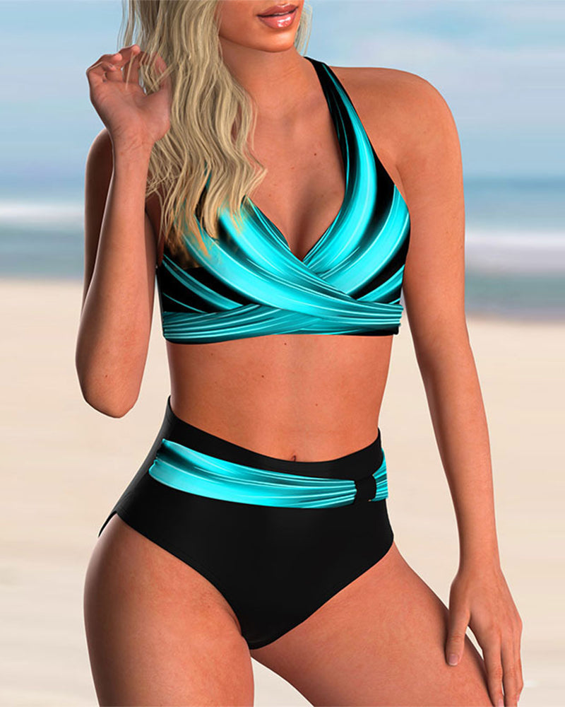 Alma™ | Conjunto de bikini con cuello halter y estampado