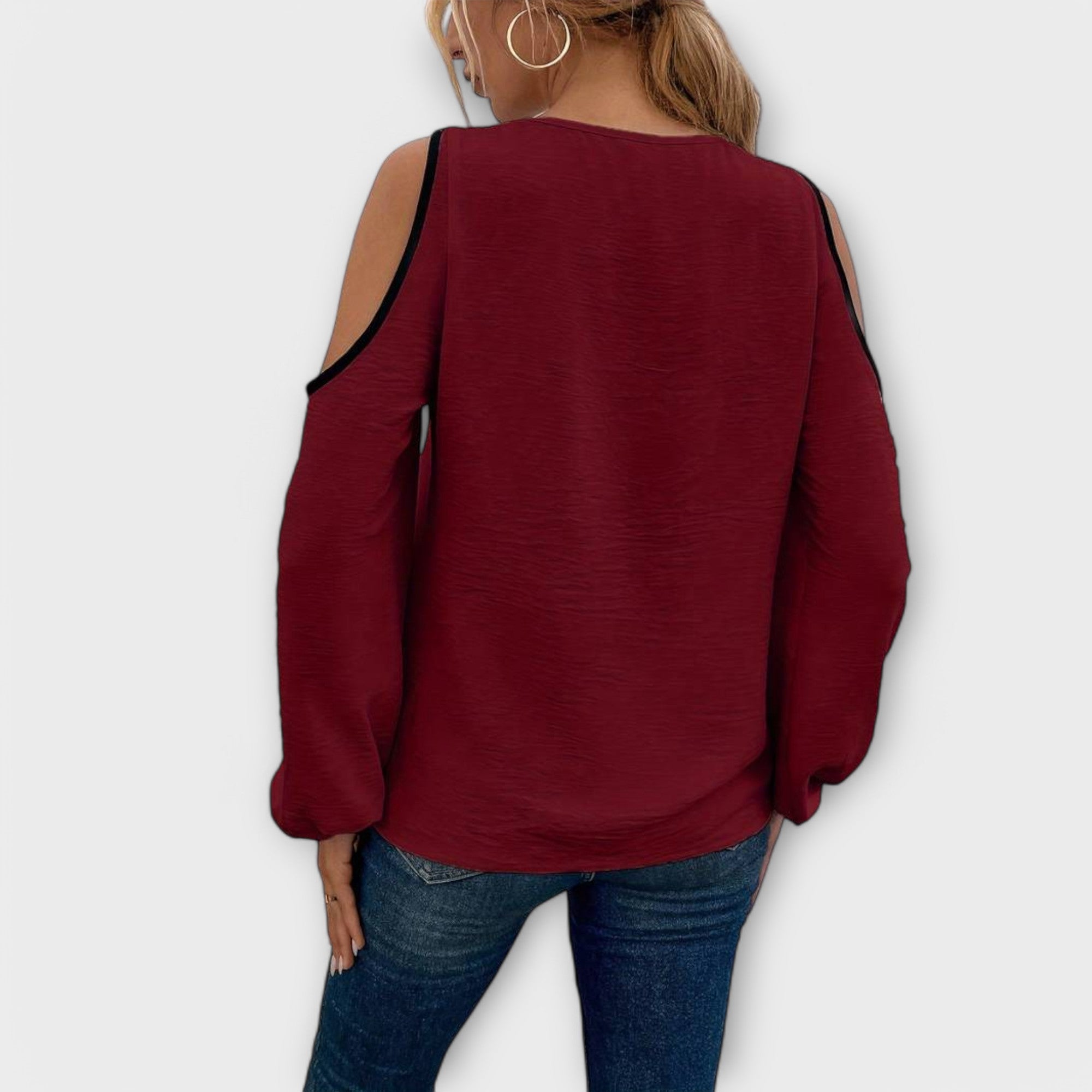 Scarlet - Blusa con escote cuadrado