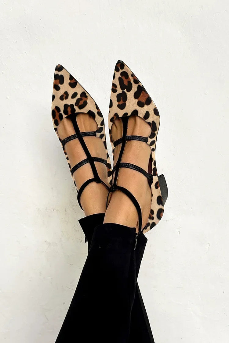 Blanca™ - Sabrinas con estampado animal y tiras delicadas