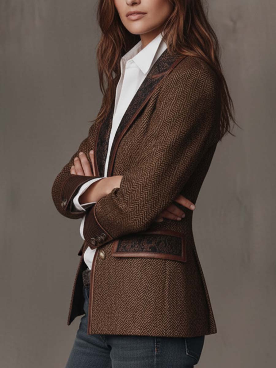 Gisella | Saco con detalles zigzag estampados