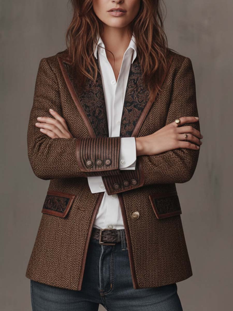 Gisella | Saco con detalles zigzag estampados