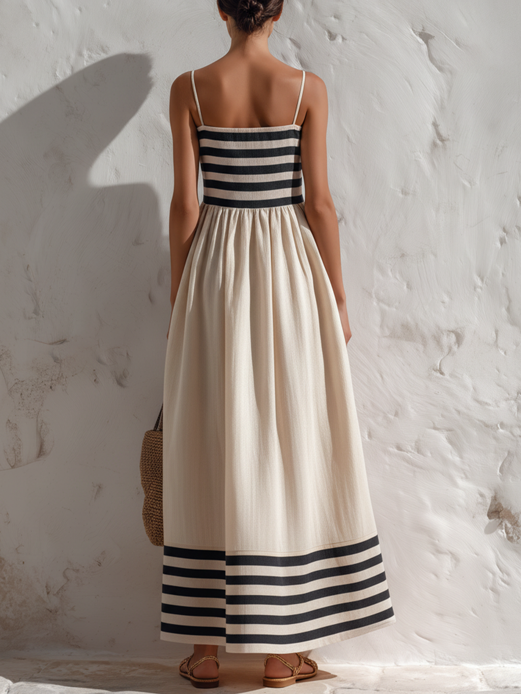 Noelia | Vestido maxi bicolor con tirantes finos