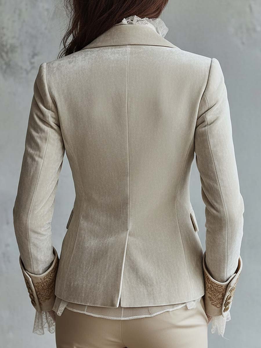 Aurora | Blazer sastre marfil bordado