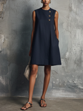 Alba | Vestido Mini Botonadura Dorada