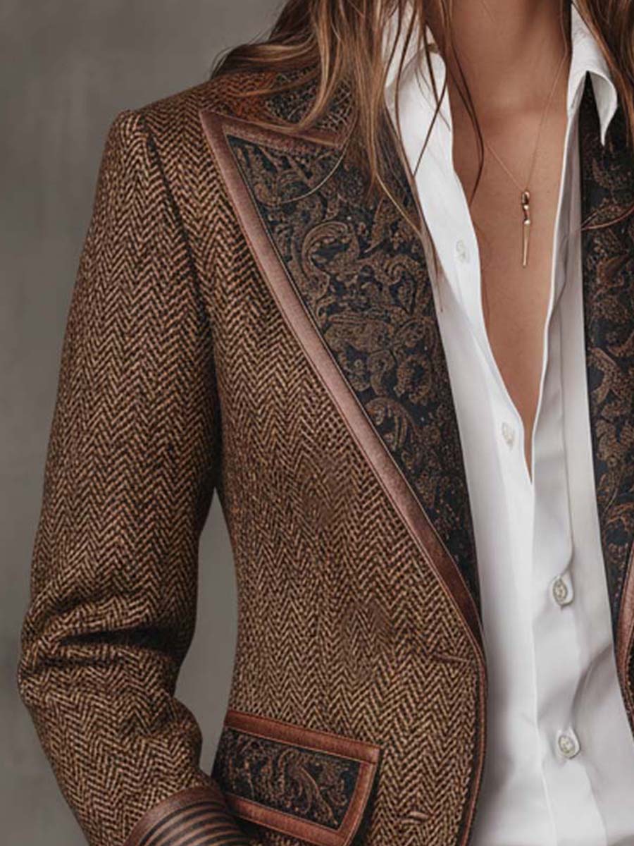 Gisella | Saco con detalles zigzag estampados