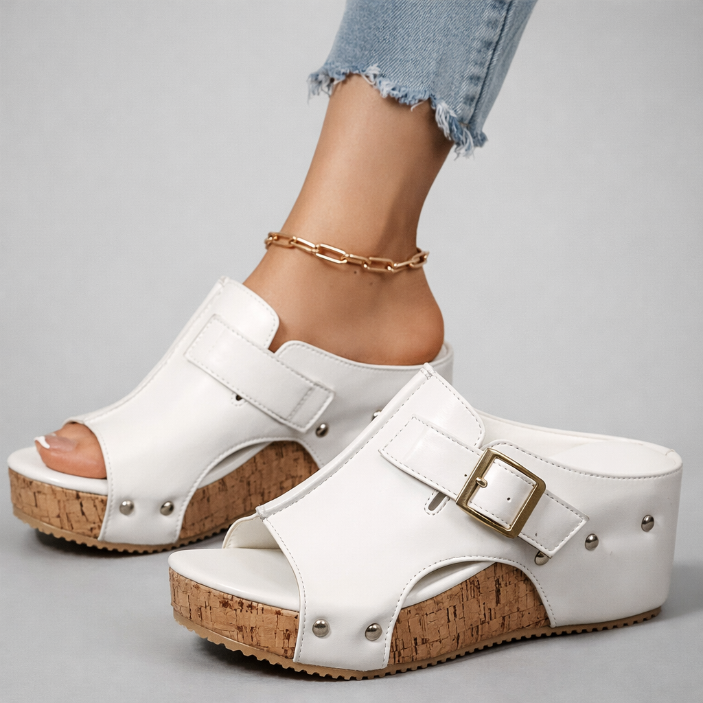 CASSIA™ | Sandalias de Plataforma de Piel