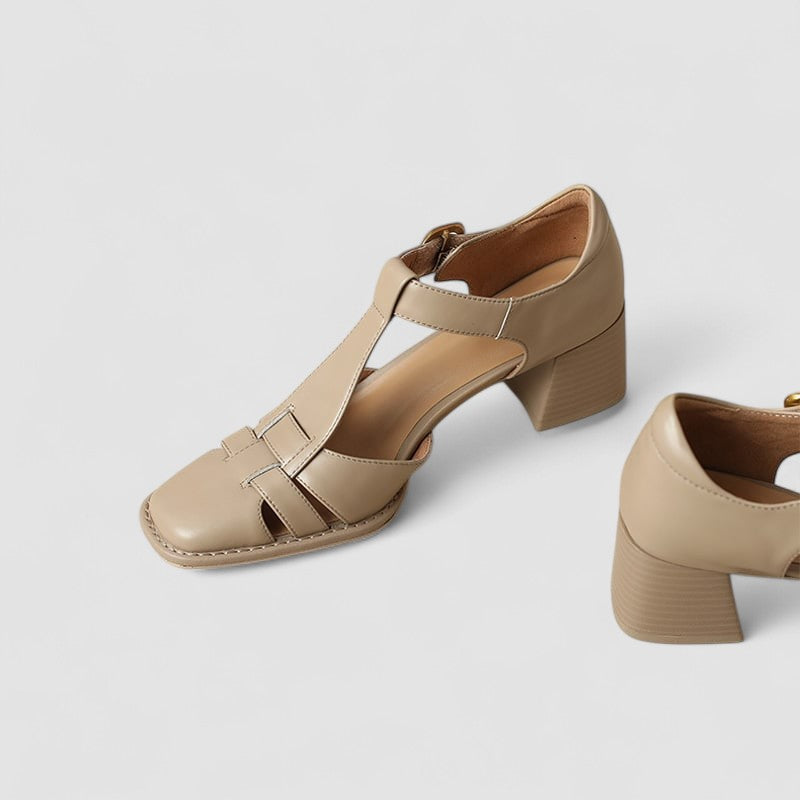 Scarlett | Sandalias T-Strap cómodas con tacón de bloque