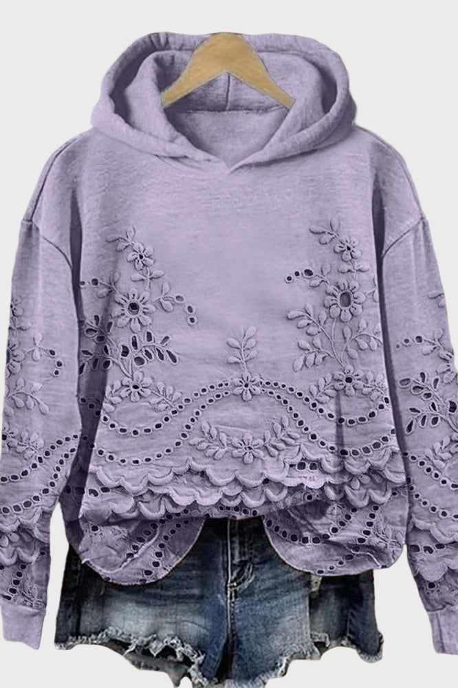Tatiana - Sudadera con capucha de encaje