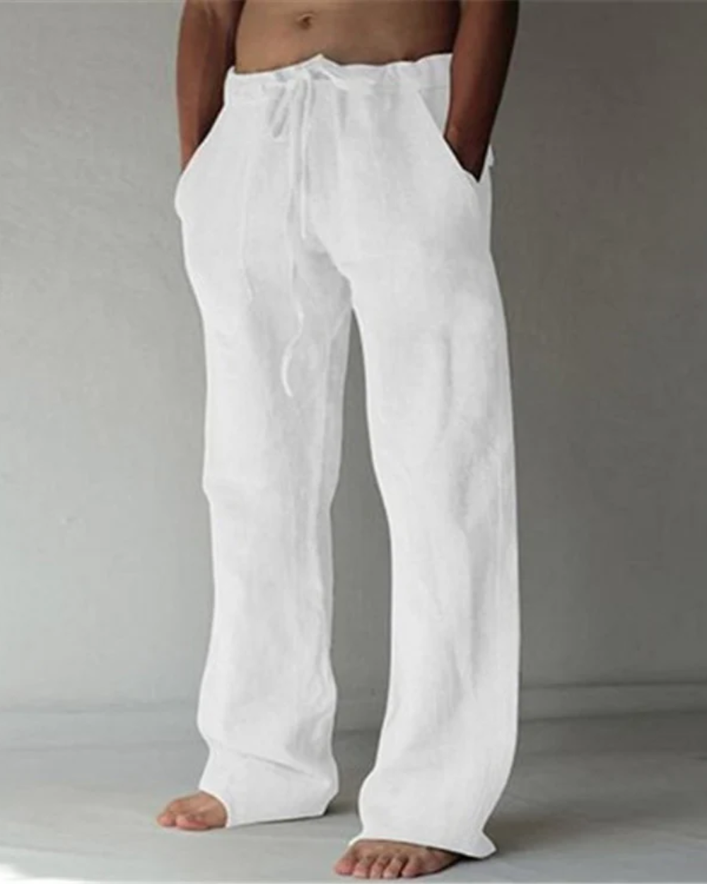 César™ - Pantalón masculino sofisticado de lino cómodo y versátil