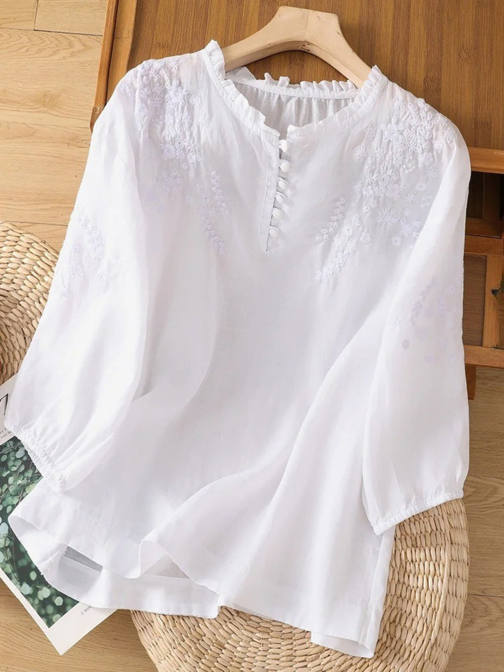 Cassiana - Blusa de algodón y lino