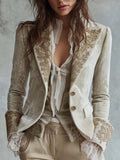 Aurora | Blazer sastre marfil bordado