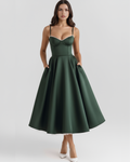 Vestido Selene™ | Verde bosque con tul en capas