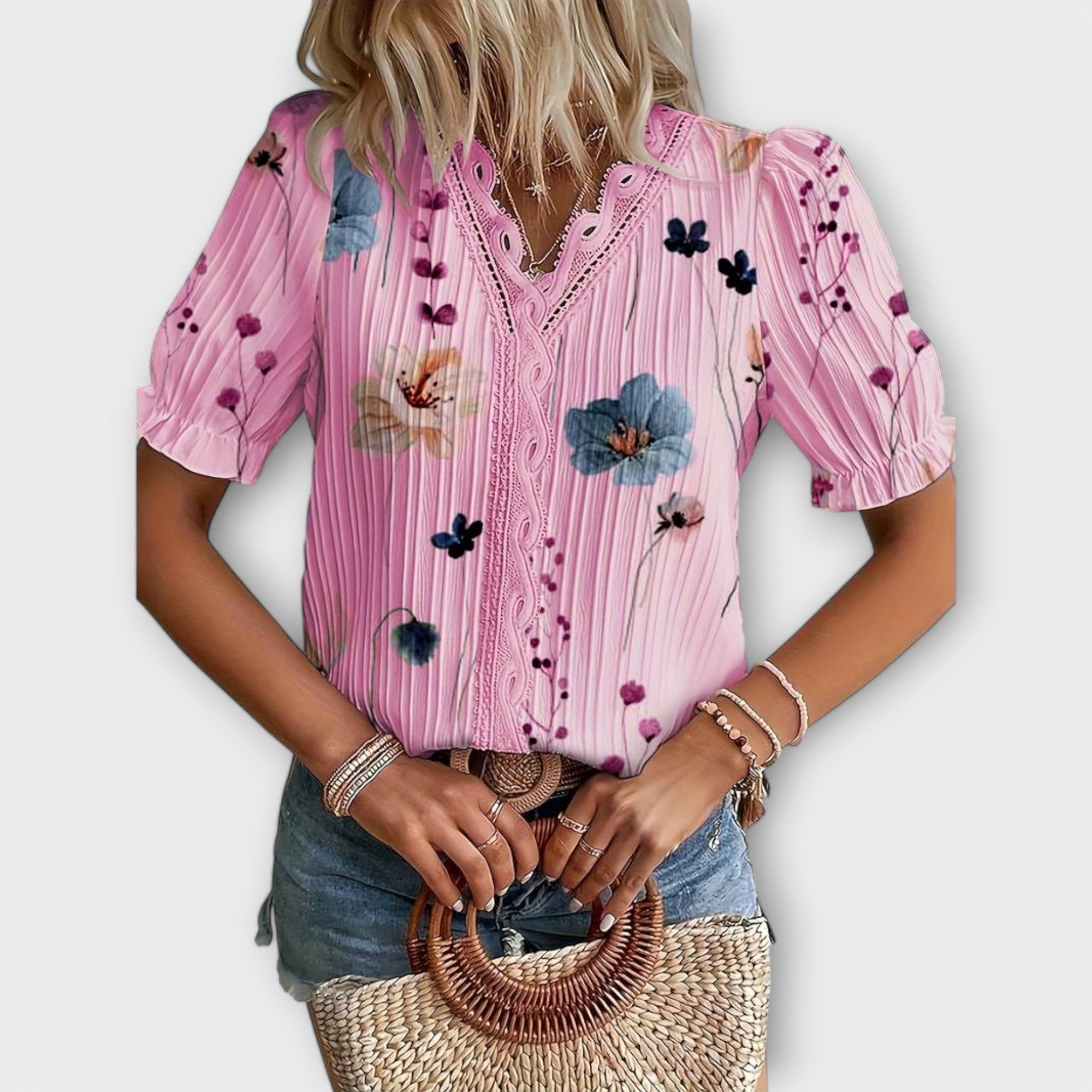 Emilia - Blusa con escote en V