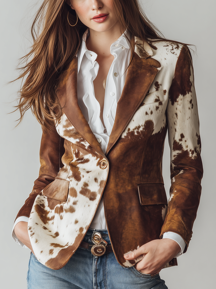 Agata | Saco vintage con estampado de vaca