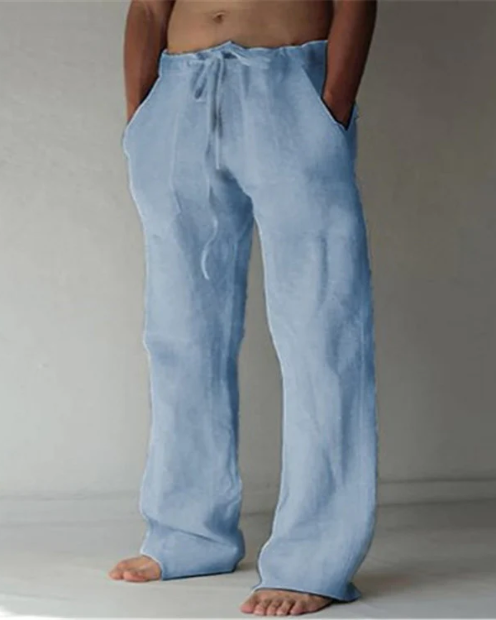 César™ - Pantalón masculino sofisticado de lino cómodo y versátil