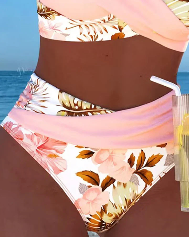 Angelina | Bikini floral reductor en contraste