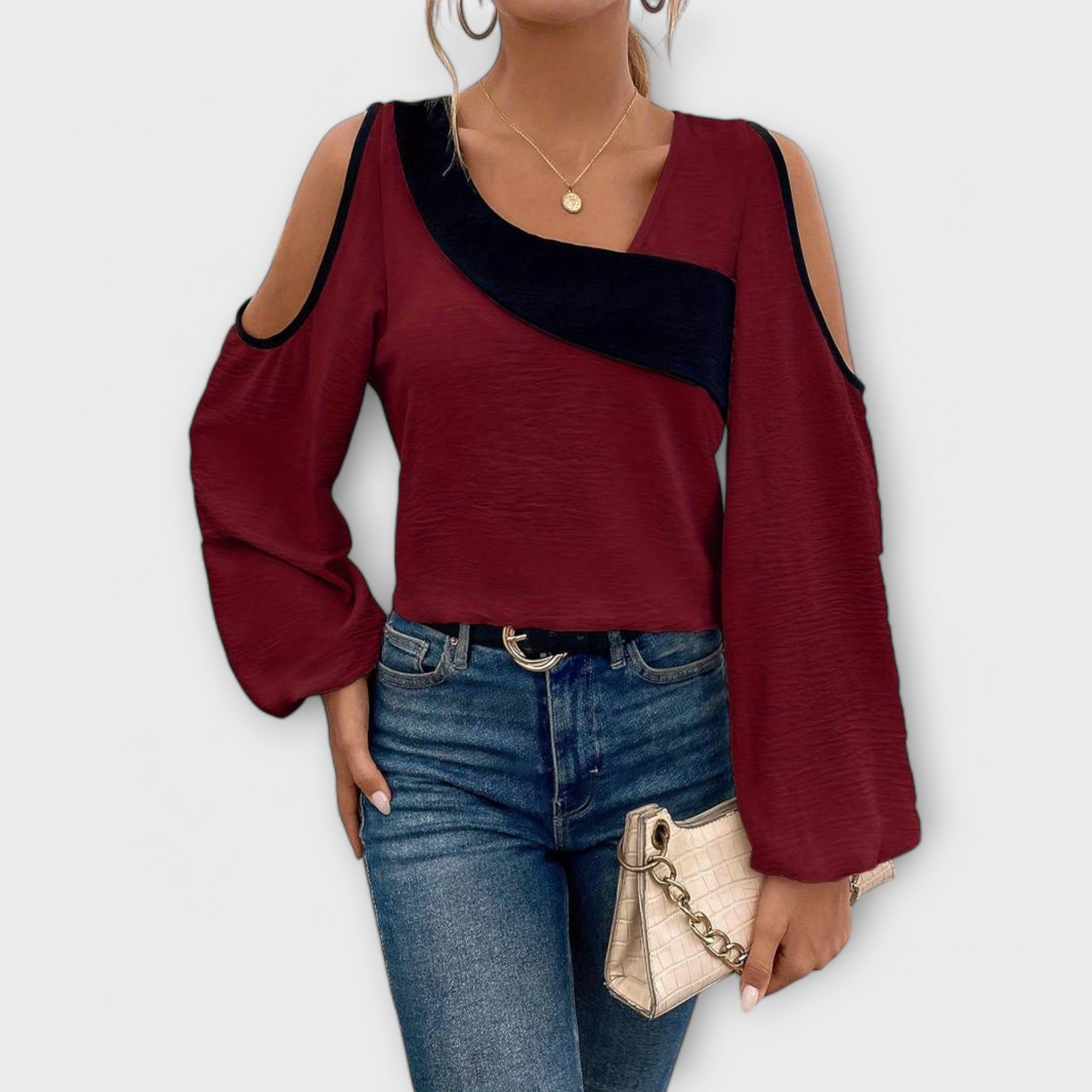 Scarlet - Blusa con escote cuadrado
