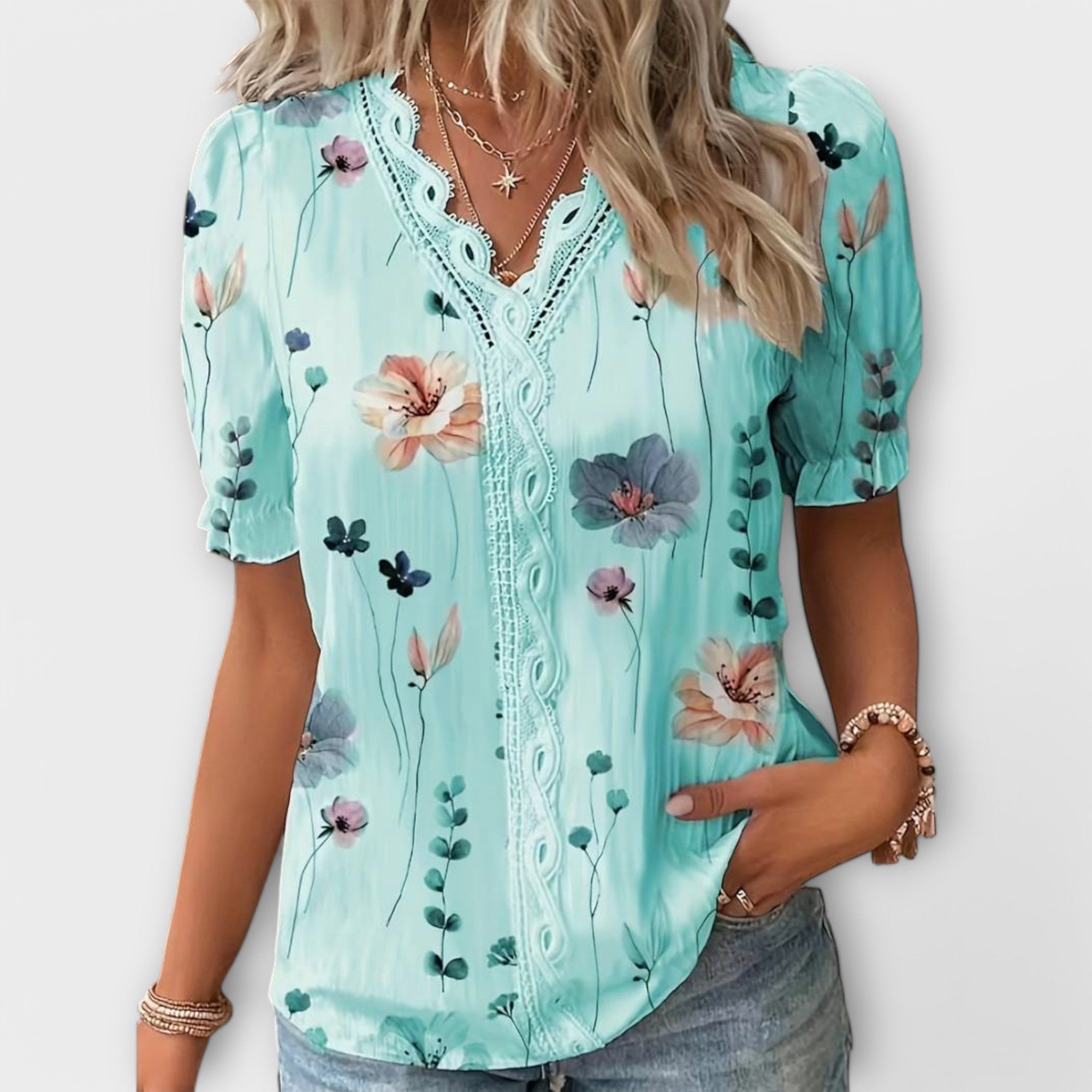 Emilia - Blusa con escote en V