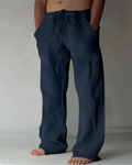César™ - Pantalón masculino sofisticado de lino cómodo y versátil