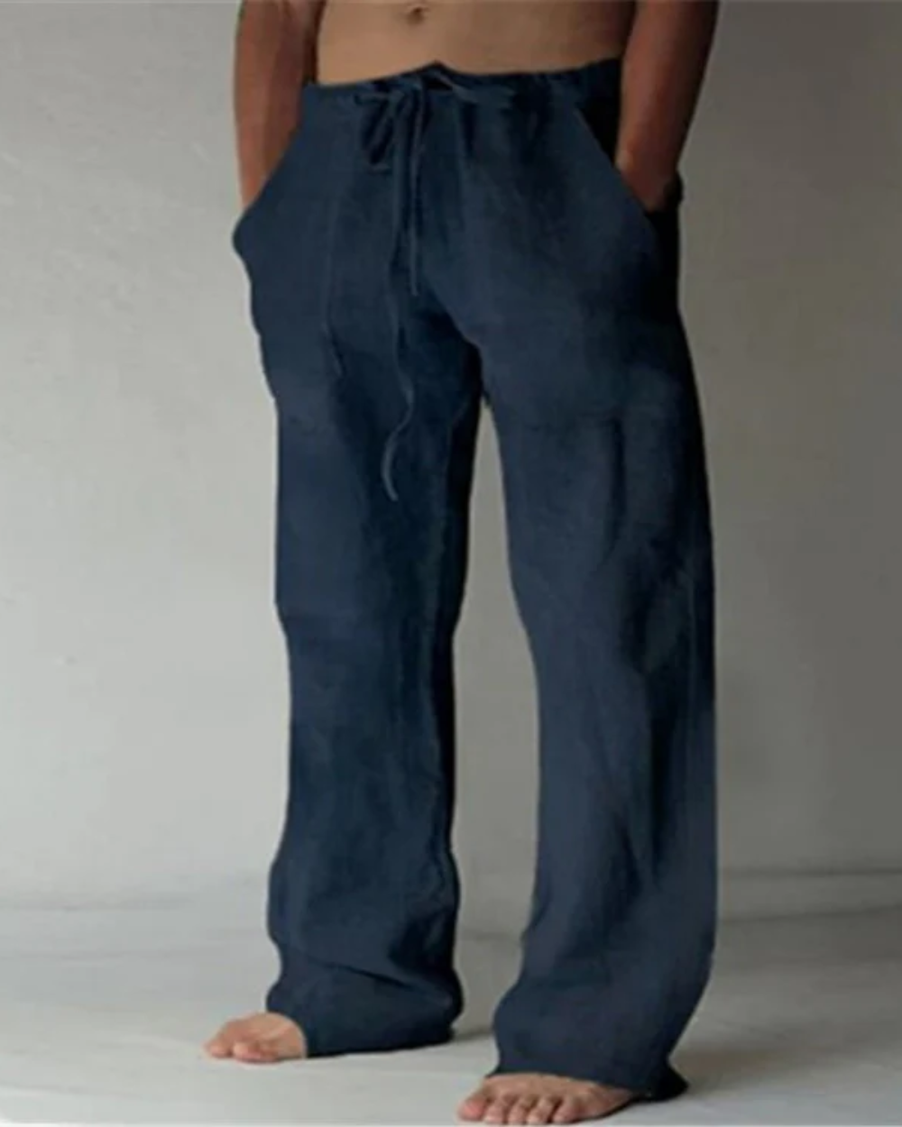 César™ - Pantalón masculino sofisticado de lino cómodo y versátil