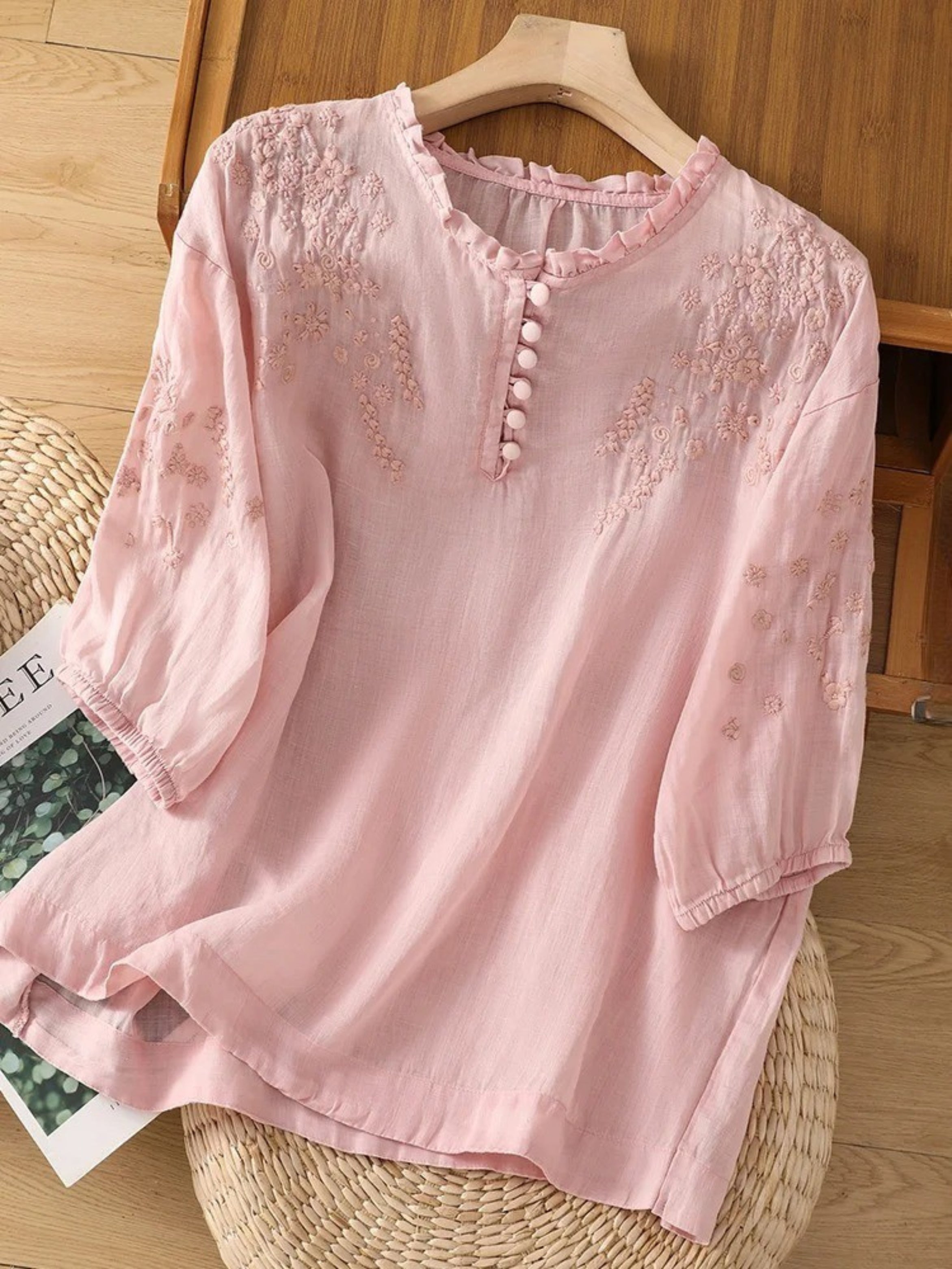 Cassiana - Blusa de algodón y lino
