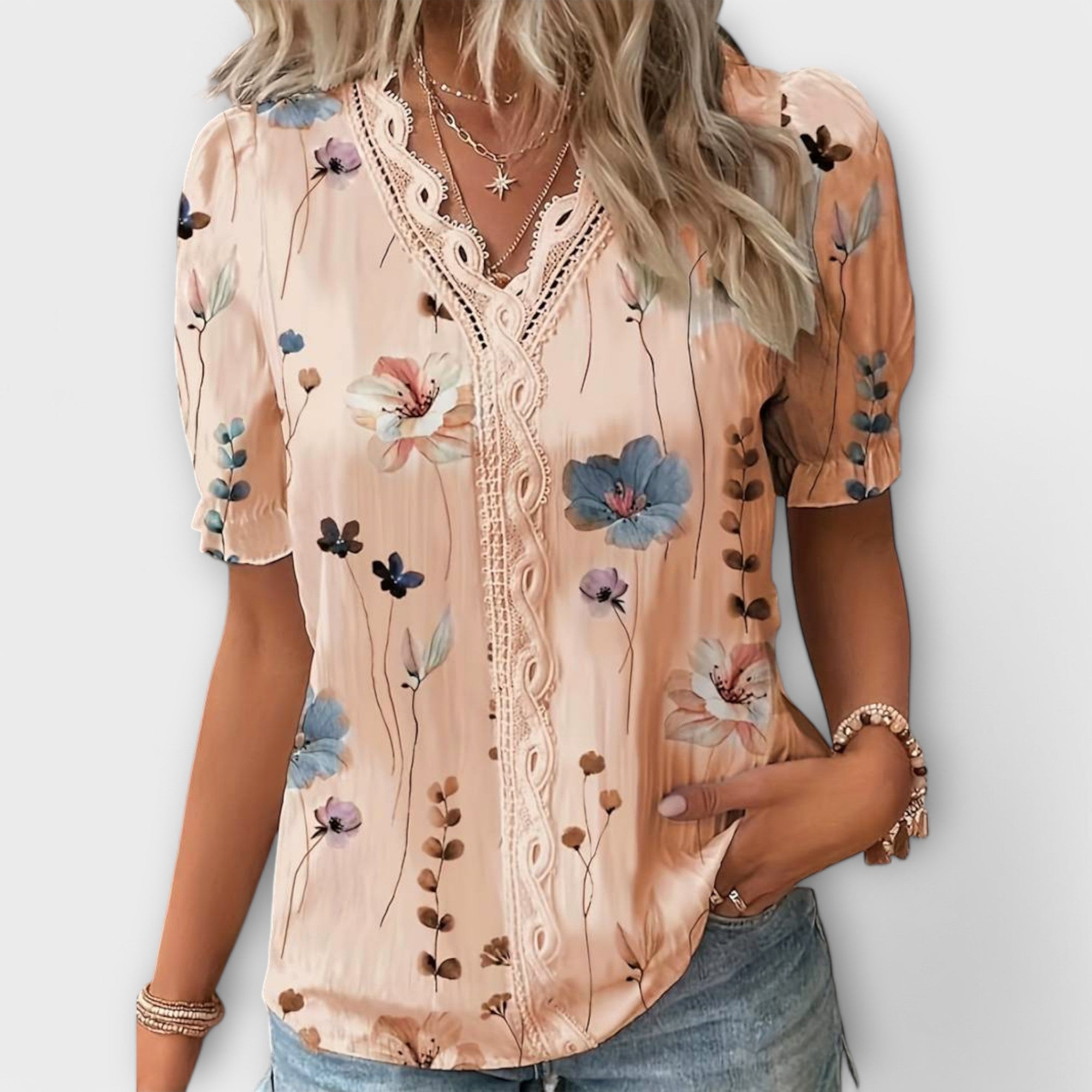 Emilia - Blusa con escote en V