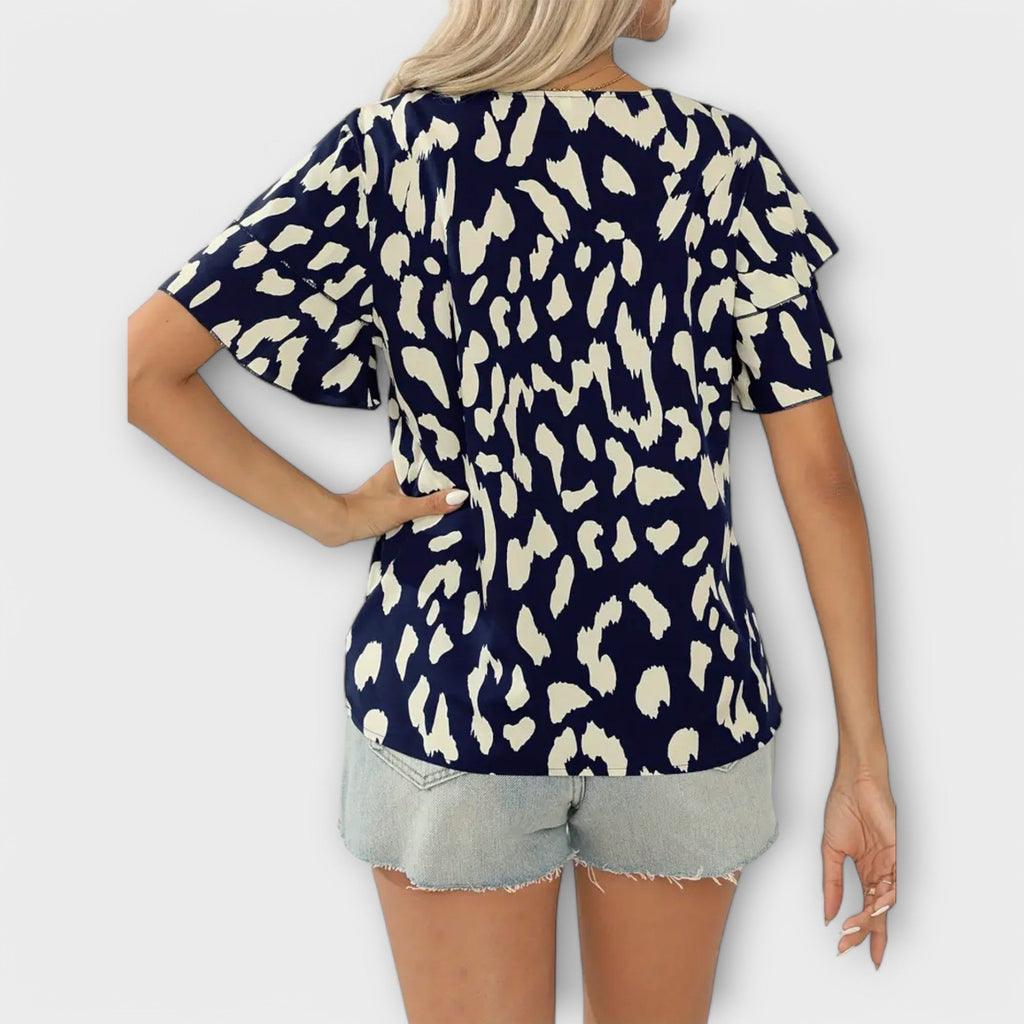 Evelyn - Blusa casual con escote redondo