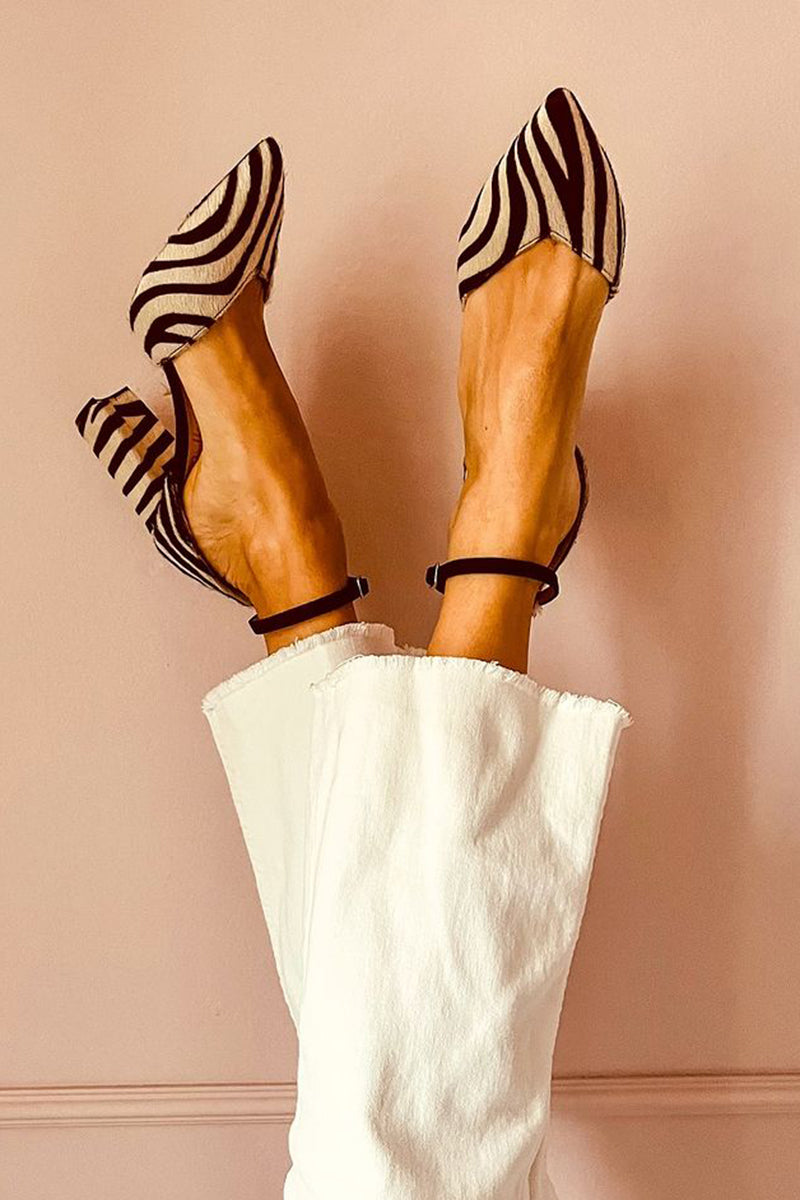 Blanca™ - Sandalias de tacón medio con estampado de cebra elegante
