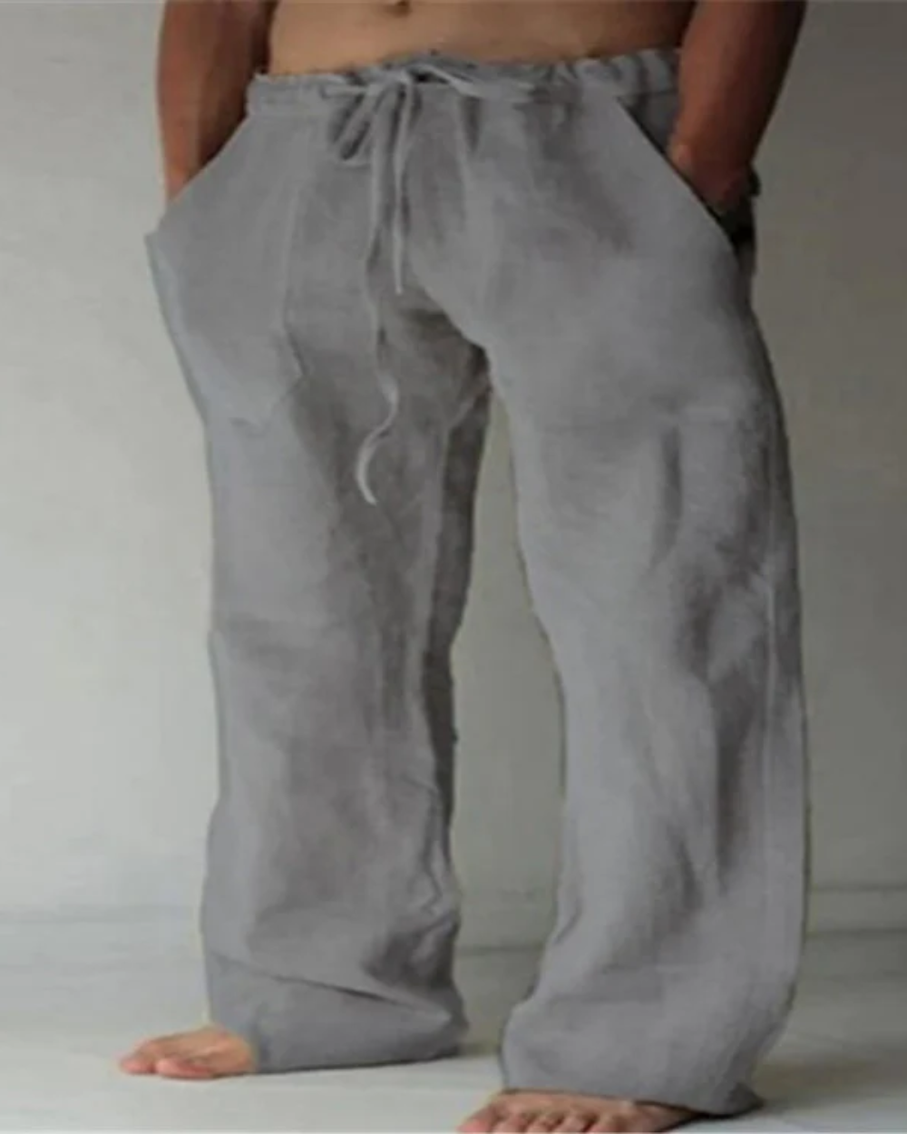 César™ - Pantalón masculino sofisticado de lino cómodo y versátil
