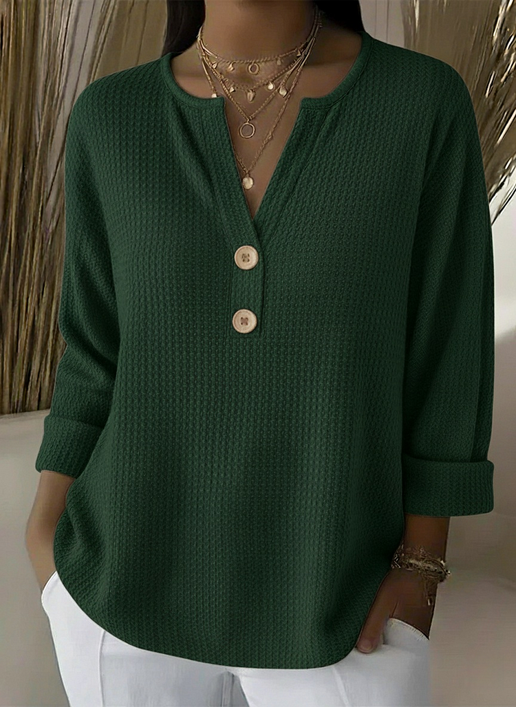 Lucía | Playera Henley texturizada con botones