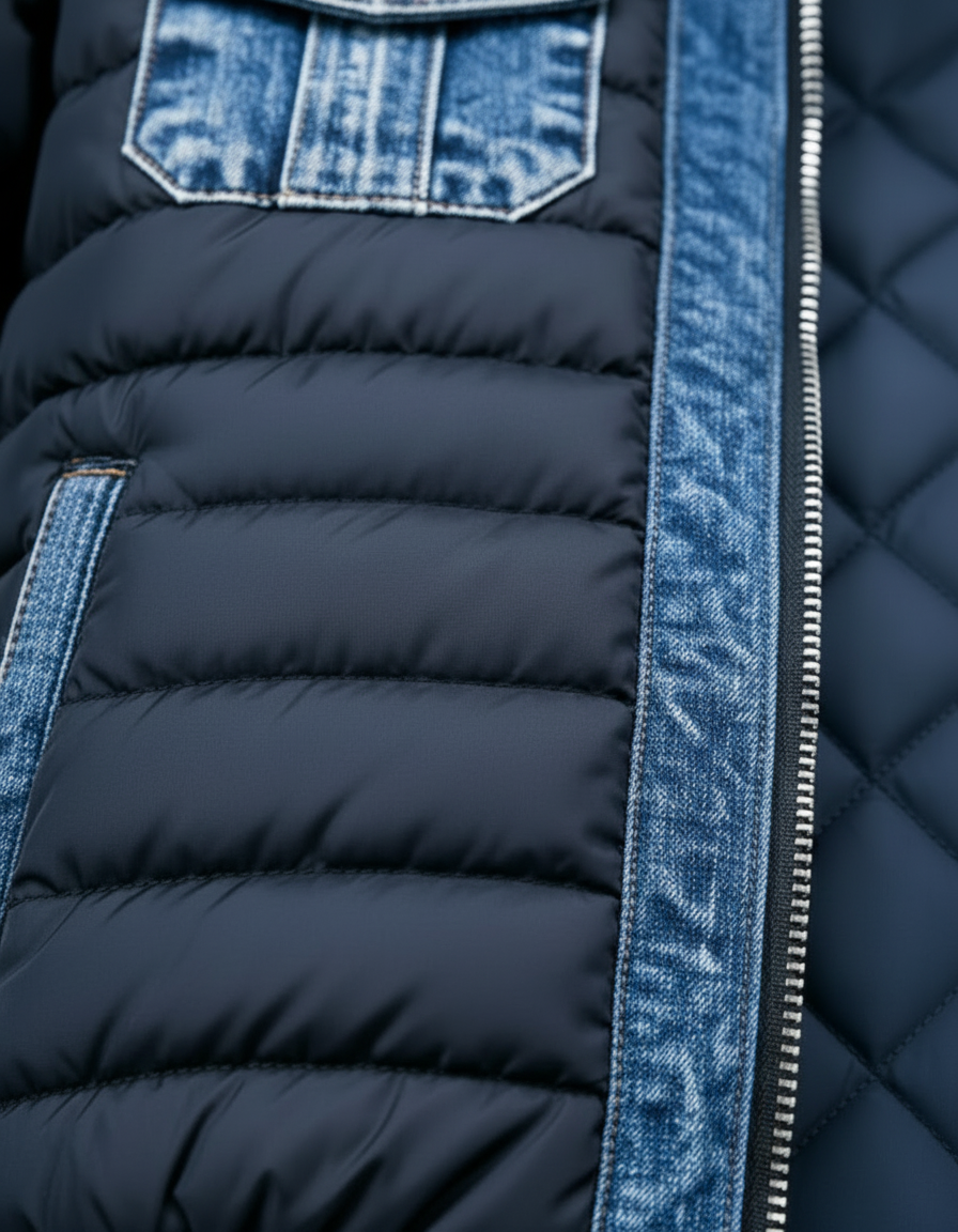 Chaqueta de Denim Acolchado