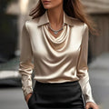 Inés - Blusa de satén de lujo con escote suave