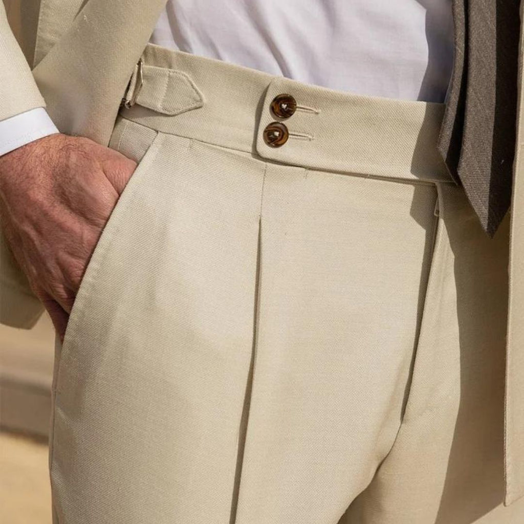 Alessandro™ - Pantalón beige de lujo con diseño distinguido