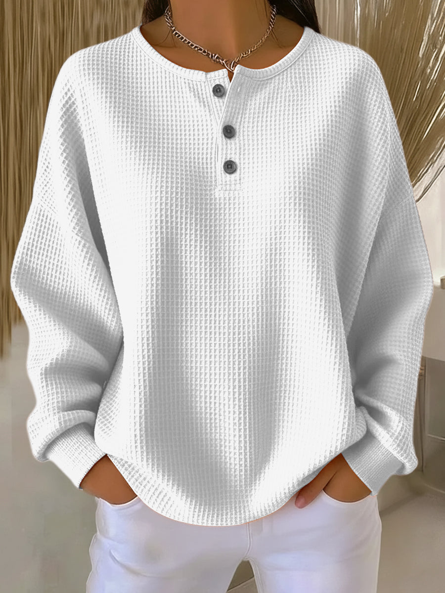 Milagros | Sudadera Henley texturizada