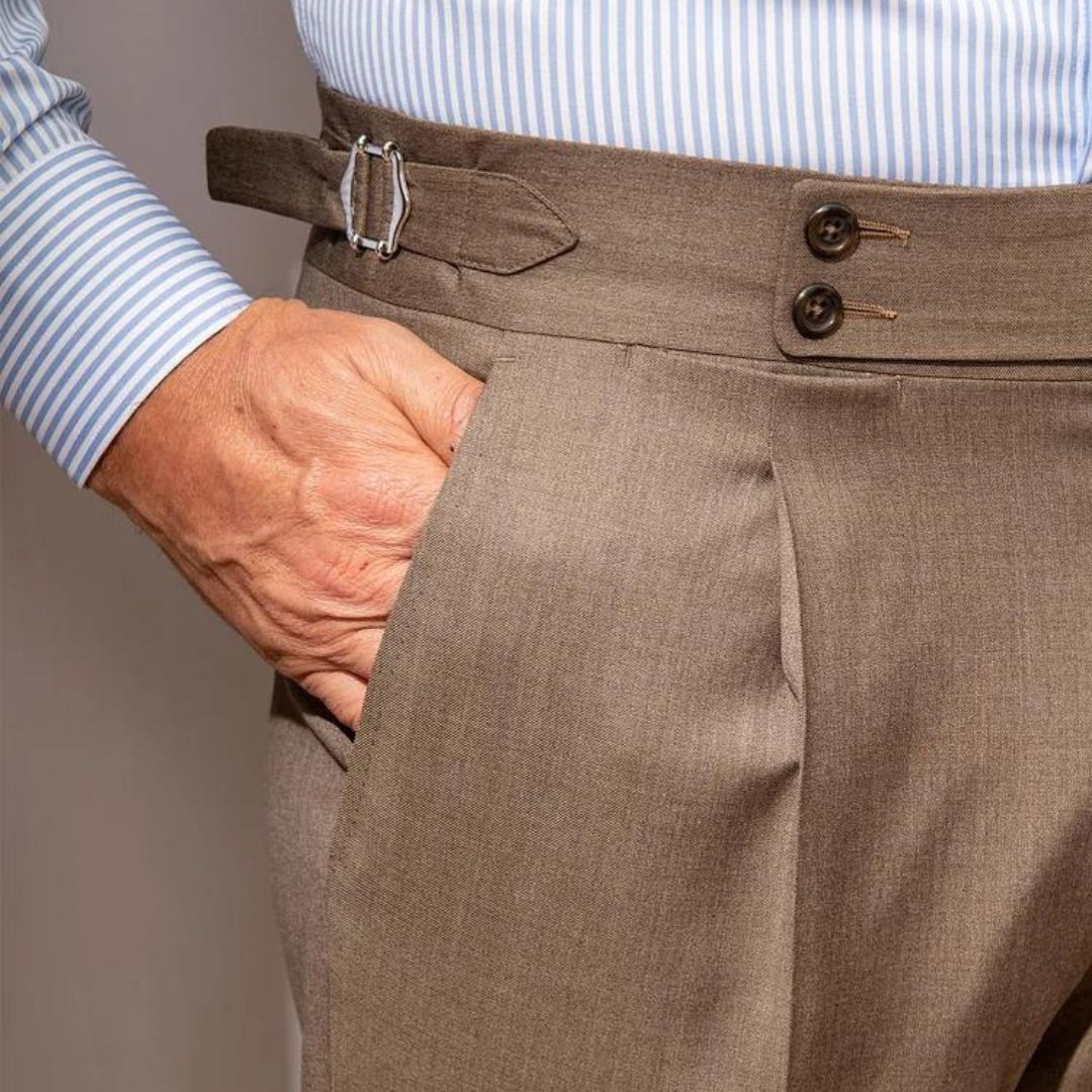 Alessandro™ - Pantalón beige de lujo con diseño distinguido