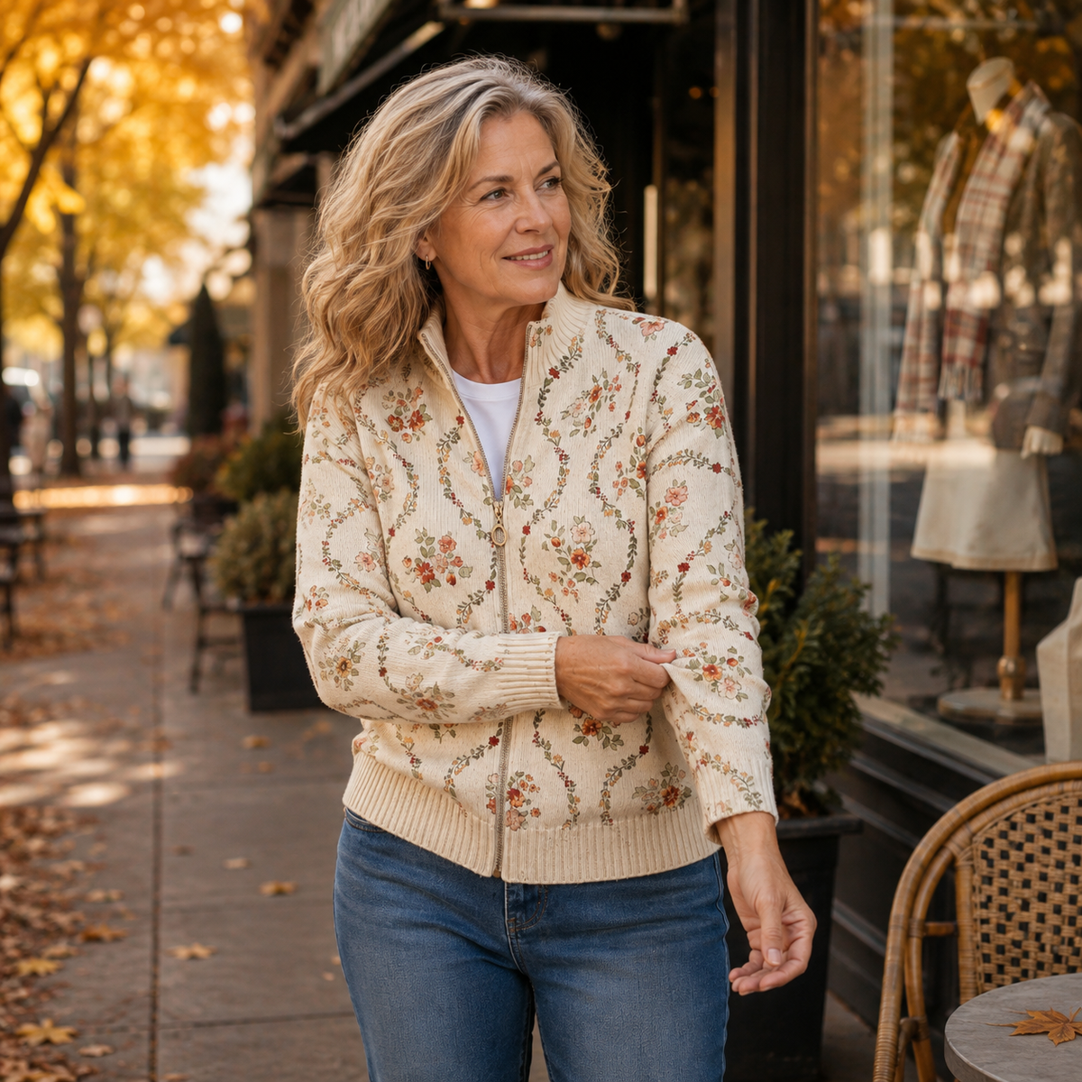 Perséfone | Cárdigan Enredadera Floral Crema