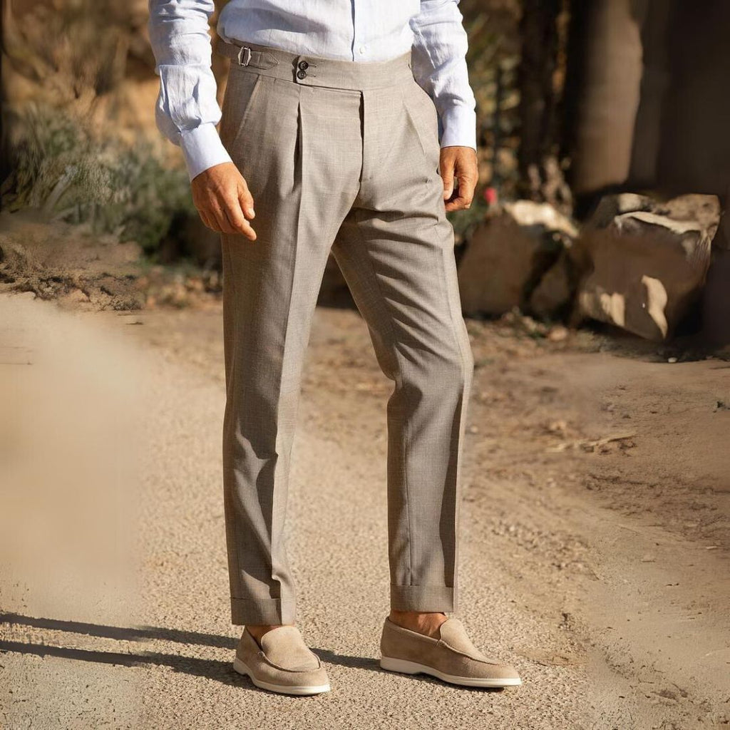 Alessandro™ - Pantalón beige de lujo con diseño distinguido