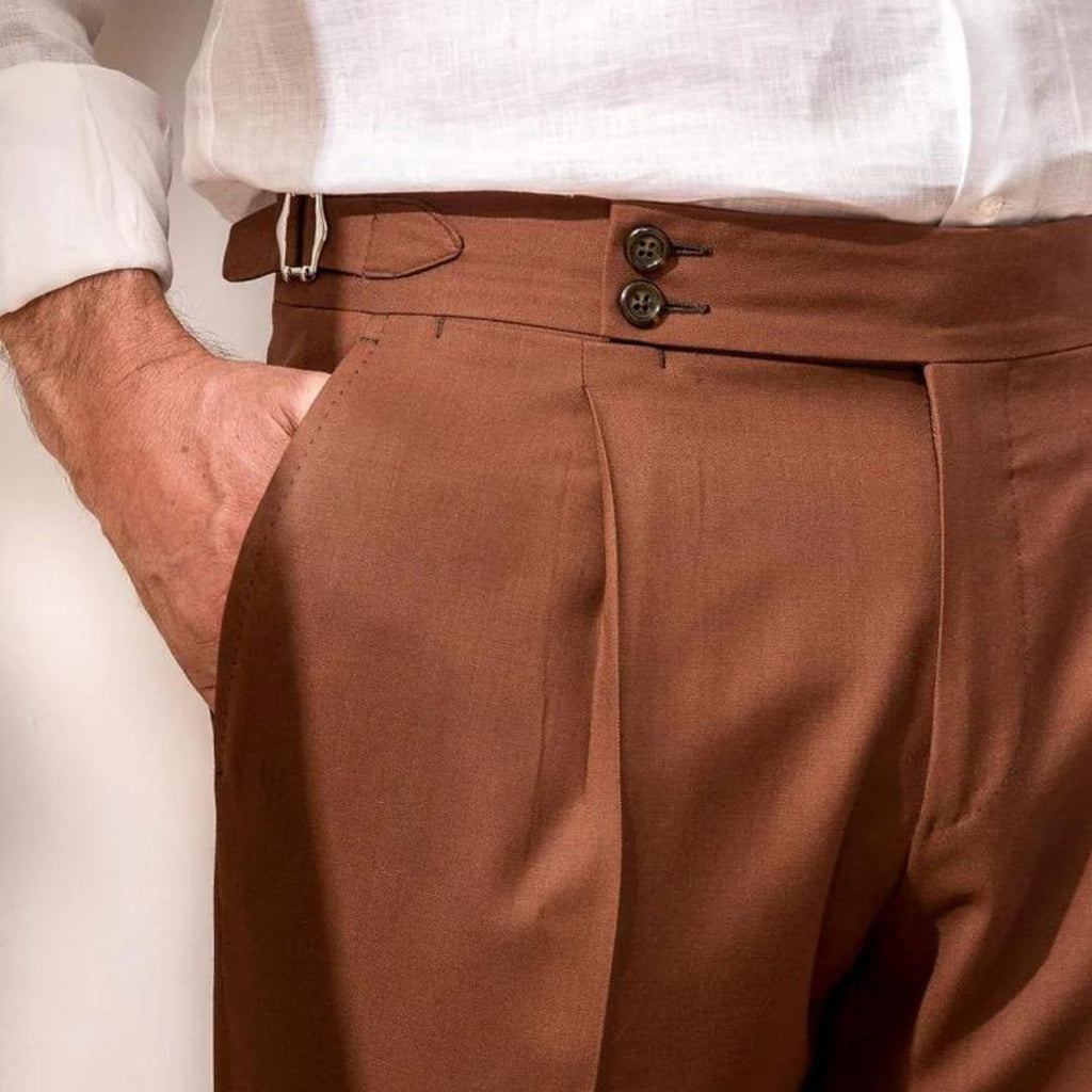 Alessandro™ - Pantalón beige de lujo con diseño distinguido