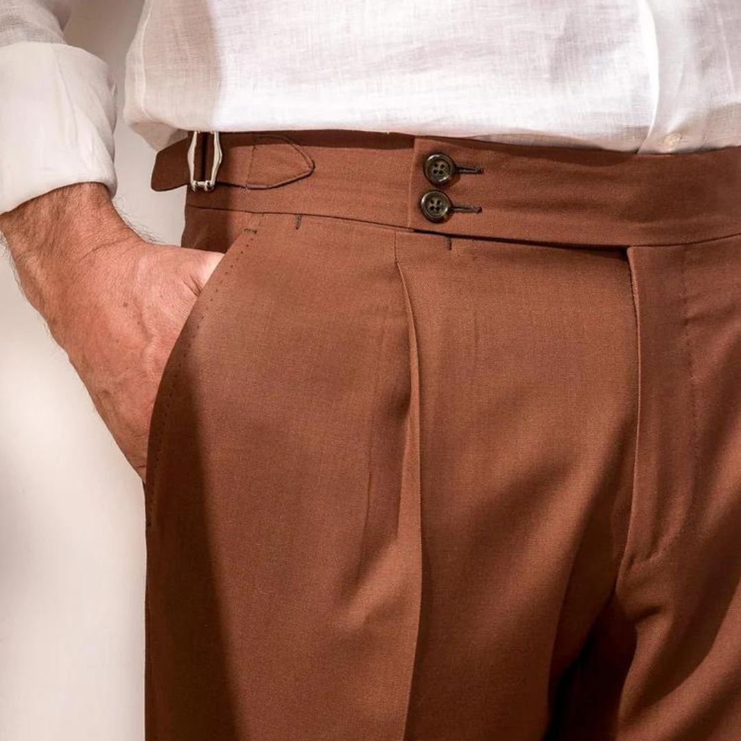 Alessandro™ - Pantalón beige de lujo con diseño distinguido