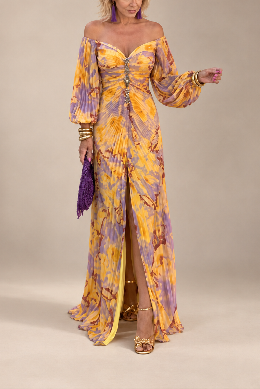Greta | Vestido Largo Floral con Escote en V