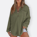 Inés - Blusa túnica ligera con escote en V y botones