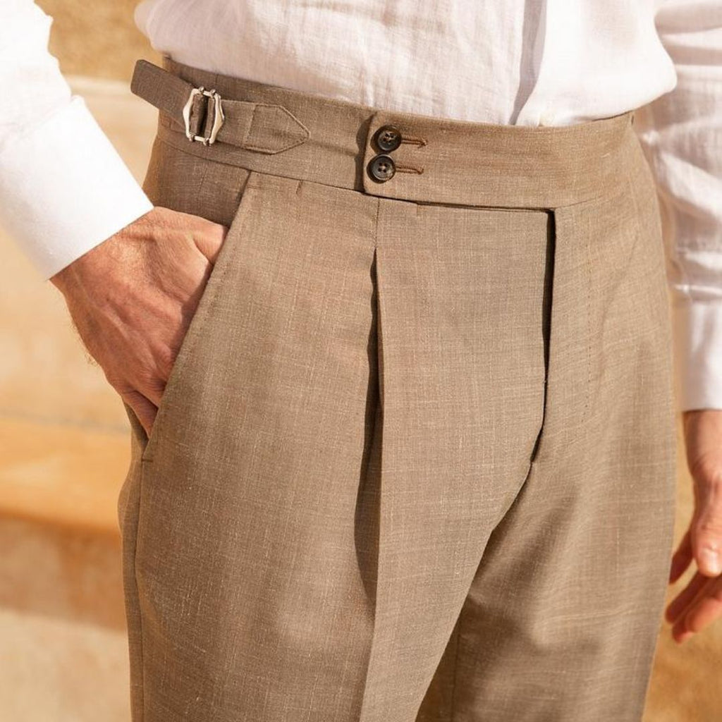 Alessandro™ - Pantalón beige de lujo con diseño distinguido