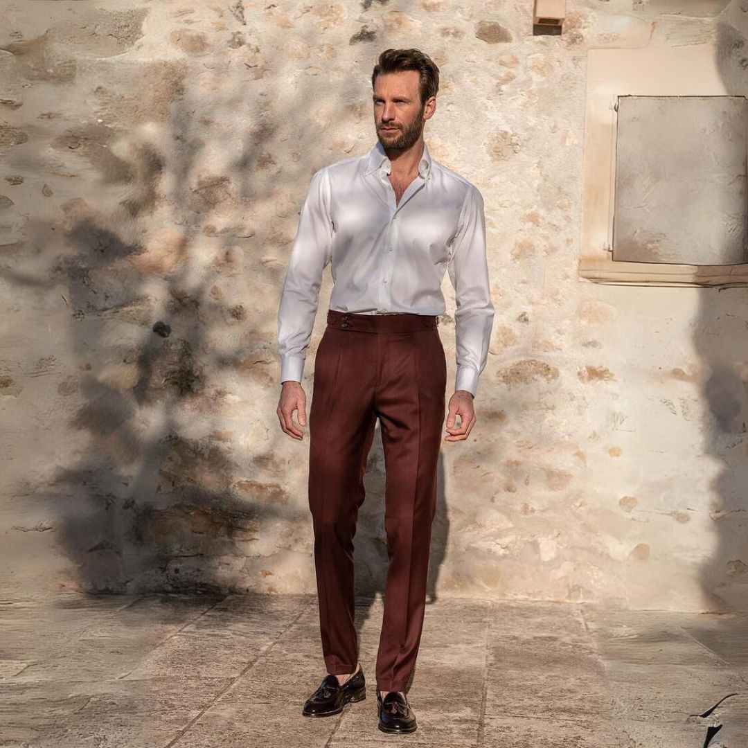 Alessandro™ - Pantalón beige de lujo con diseño distinguido