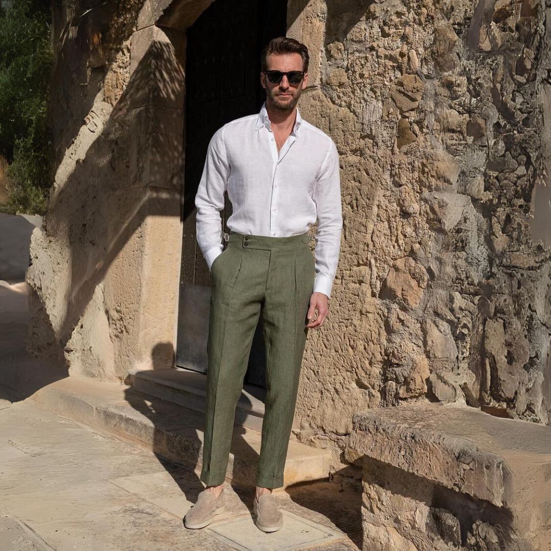Alessandro™ - Pantalón beige de lujo con diseño distinguido