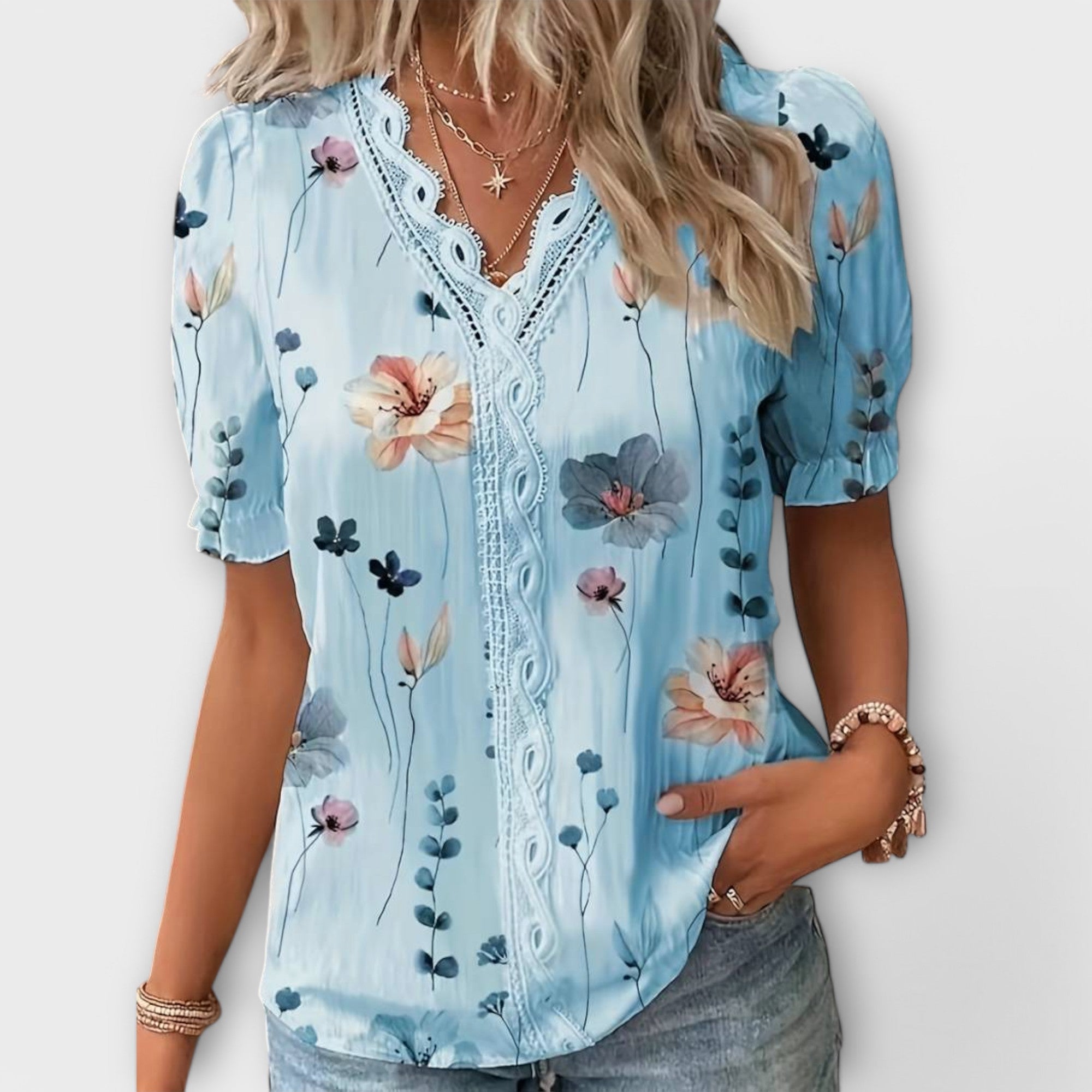 Emilia - Blusa con escote en V