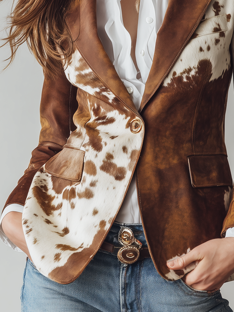 Agata | Saco vintage con estampado de vaca