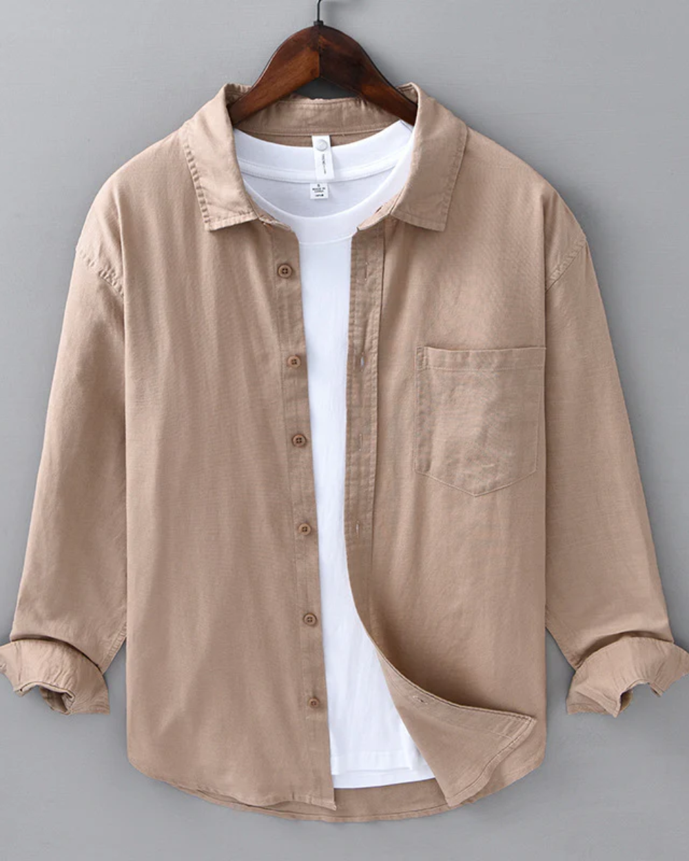 Elián™ - Camisa beige de lujo con diseño distinguido