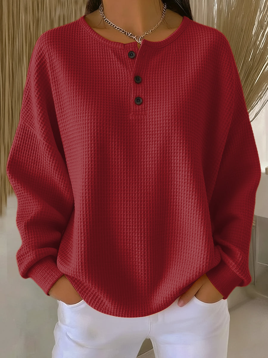 Milagros | Sudadera Henley texturizada