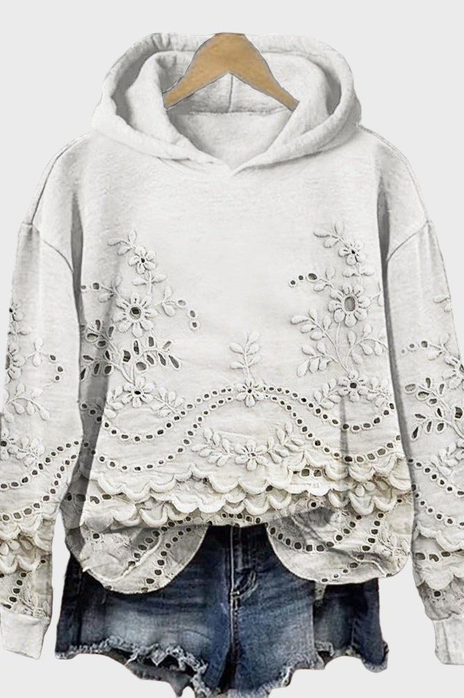 Tatiana - Sudadera con capucha de encaje