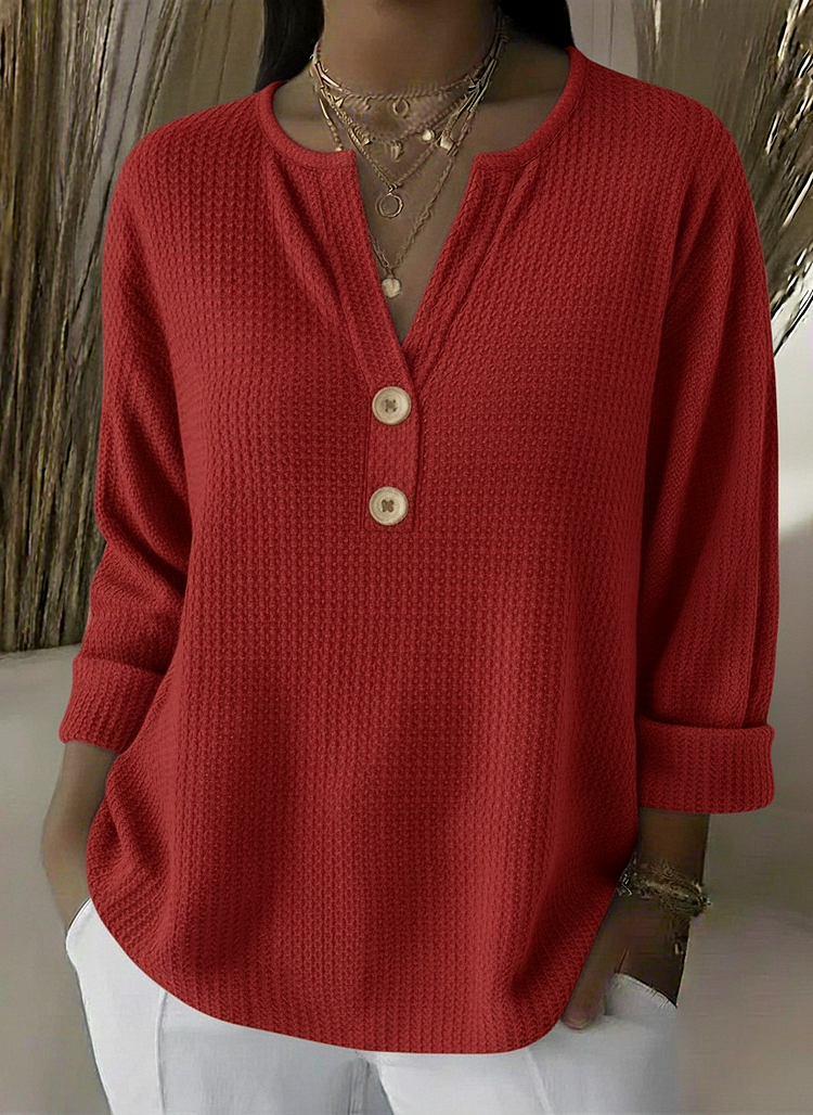Lucía | Playera Henley texturizada con botones